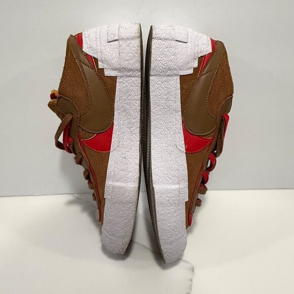 Nike Sacai Blazer Low British Tan Brown White Red DD1877-200 Mens Size 12 - Picture 5 of 12